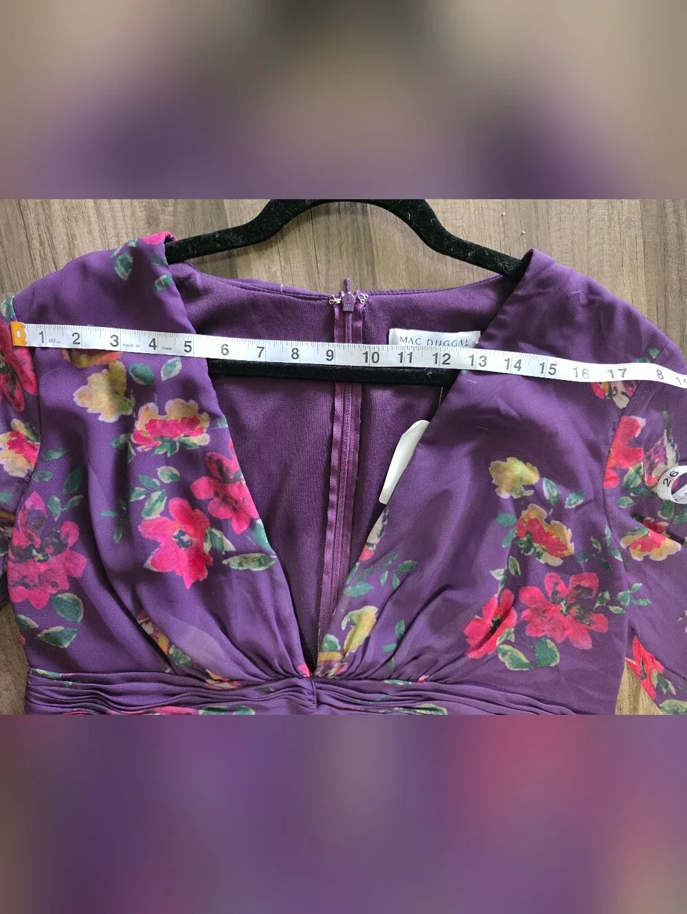 Purple Floral Maxi Dress with Knot Front - Picture 6 of 7